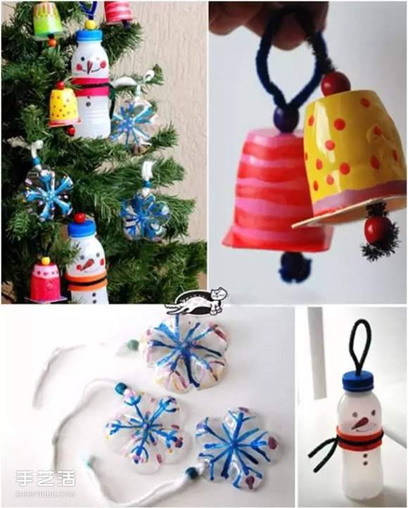 幼儿废旧物品手工制作 可爱的圣诞树挂饰DIY(图2)