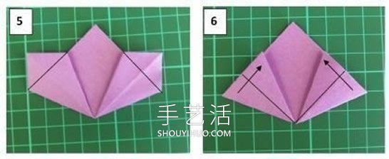 简单折纸立体樱花的折叠方法图解教程(图2) 简单折纸立体樱花的折叠方法图解教程(图2)