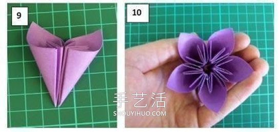 简单折纸立体樱花的折叠方法图解教程(图4) 简单折纸立体樱花的折叠方法图解教程(图4)