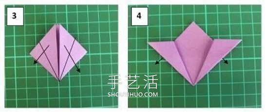 简单折纸立体樱花的折叠方法图解教程(图1) 简单折纸立体樱花的折叠方法图解教程(图1)