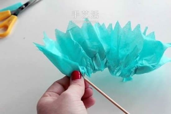简单的绢纸花手工制作图解教程(图7) 简单的绢纸花手工制作图解教程(图7)