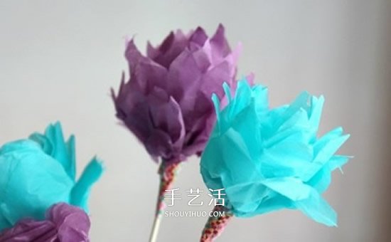 简单的绢纸花手工制作图解教程(图9) 简单的绢纸花手工制作图解教程(图9)