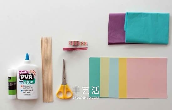 简单的绢纸花手工制作图解教程(图2) 简单的绢纸花手工制作图解教程(图2)