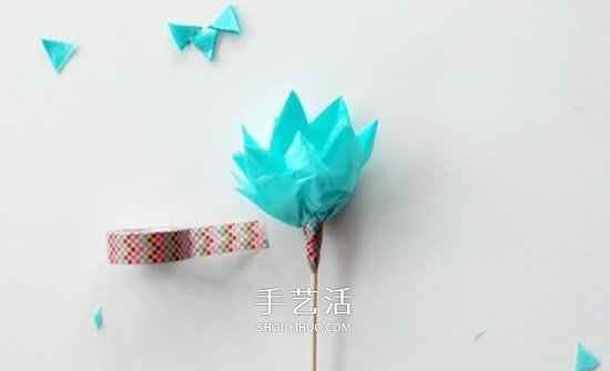简单的绢纸花手工制作图解教程(图8) 简单的绢纸花手工制作图解教程(图8)