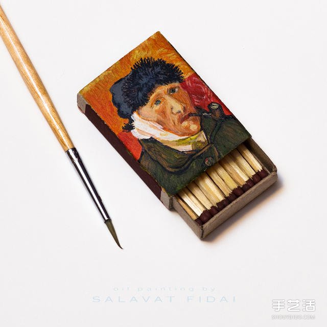 微型艺术:在火柴盒上手绘梵高经典画作(图5) 微型艺术:在火柴盒上手绘梵高经典画作(图5)