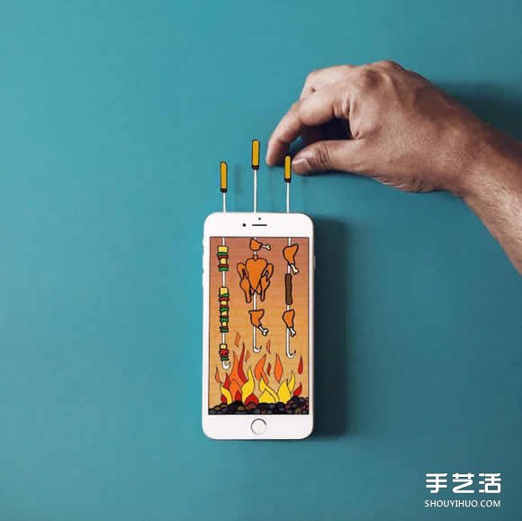 iPhone手机入画 DIY创意无限的有趣插画作品 - 诺云双维造物网