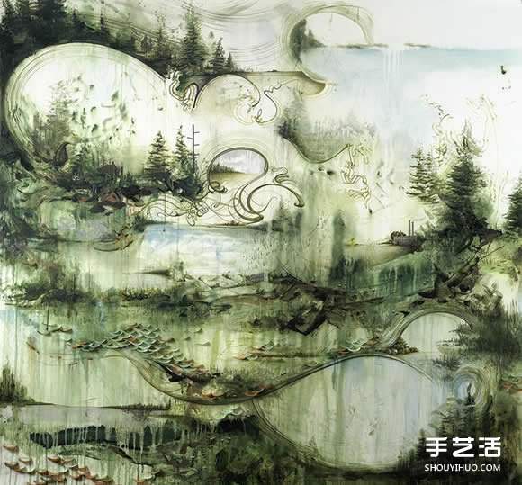 似画不是画:混合材质DIY奇幻华丽的立体山水画(图3) 似画不是画:混合材质DIY奇幻华丽的立体山水画(图3)