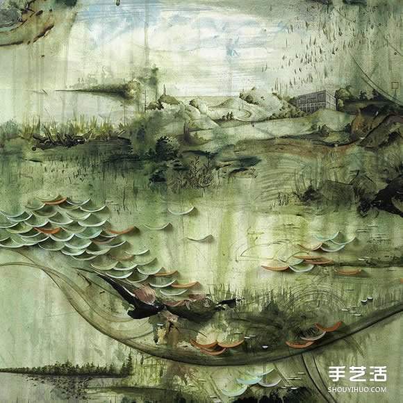 似画不是画:混合材质DIY奇幻华丽的立体山水画(图4) 似画不是画:混合材质DIY奇幻华丽的立体山水画(图4)