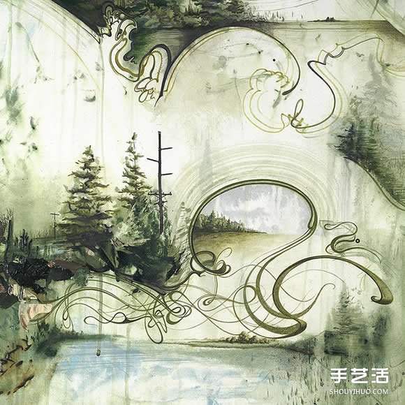 似画不是画:混合材质DIY奇幻华丽的立体山水画(图5) 似画不是画:混合材质DIY奇幻华丽的立体山水画(图5)