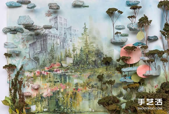 似画不是画:混合材质DIY奇幻华丽的立体山水画(图9) 似画不是画:混合材质DIY奇幻华丽的立体山水画(图9)