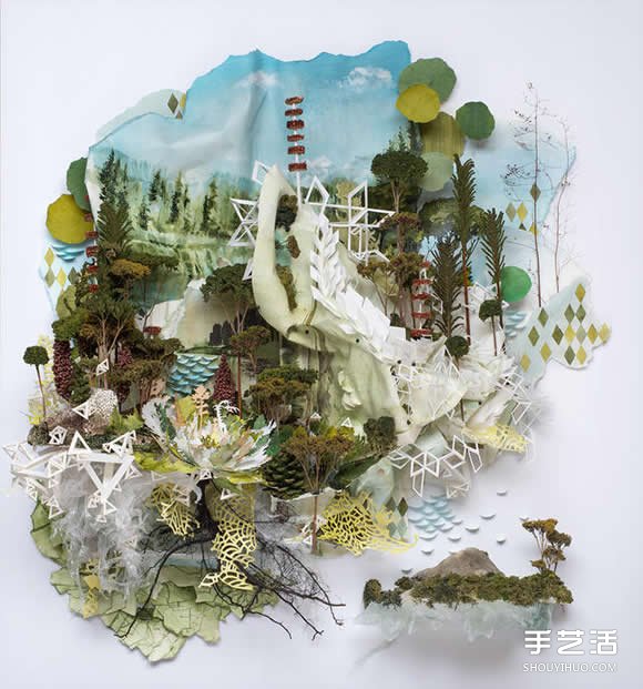 似画不是画:混合材质DIY奇幻华丽的立体山水画(图10) 似画不是画:混合材质DIY奇幻华丽的立体山水画(图10)
