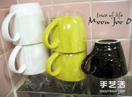 塑料瓶废物利用DIY制作碗碟杯具收纳架(图2)