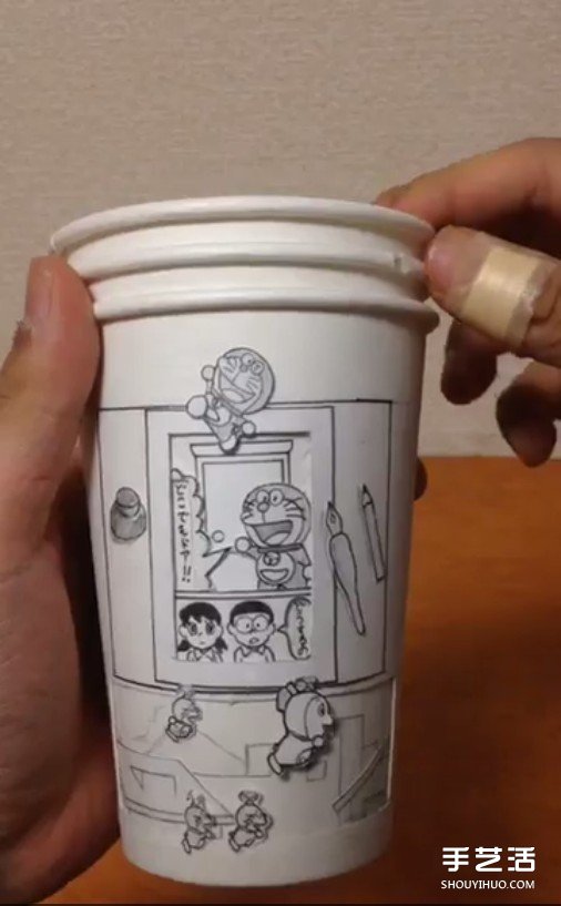 纸杯DIY超牛动画 跟着大雄一起搭上时光机吧(图4)