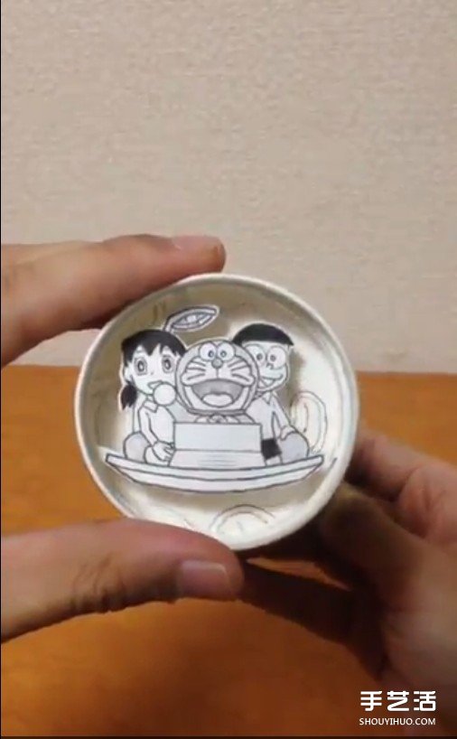 纸杯DIY超牛动画 跟着大雄一起搭上时光机吧(图8)