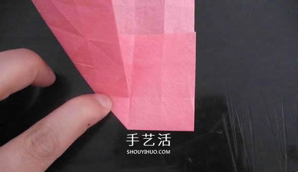 赠送初恋的小礼物!折纸蔷薇戒指的折法图解(图47) 赠送初恋的小礼物!折纸蔷薇戒指的折法图解(图47)
