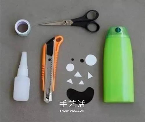 洗发水瓶废物利用做笔筒 沐浴液瓶DIY卡通笔筒(图2) 洗发水瓶废物利用做笔筒 沐浴液瓶DIY卡通笔筒(图2)