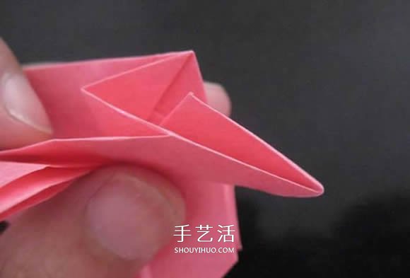 赠送初恋的小礼物!折纸蔷薇戒指的折法图解(图72) 赠送初恋的小礼物!折纸蔷薇戒指的折法图解(图72)
