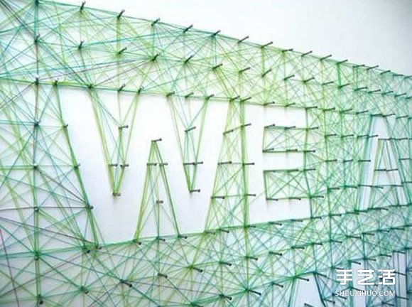 创意立体装饰画手工制作 用线在钉子上拉出图案(图4)