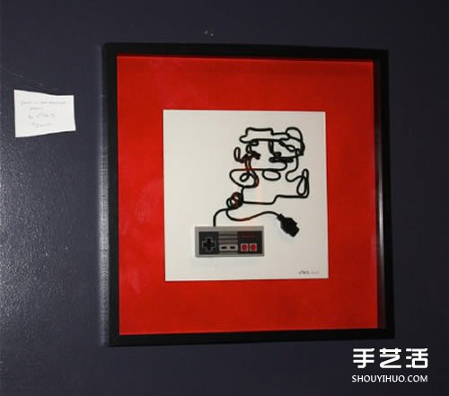 任天堂游戏手柄线DIY制作怀旧风创意装饰画(图2) 任天堂游戏手柄线DIY制作怀旧风创意装饰画(图2)