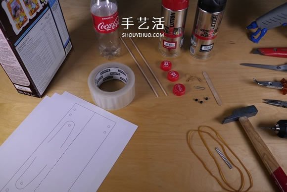 可乐瓶科技小制作 DIY橡皮筋动力飞机的方法(图2) 可乐瓶科技小制作 DIY橡皮筋动力飞机的方法(图2)