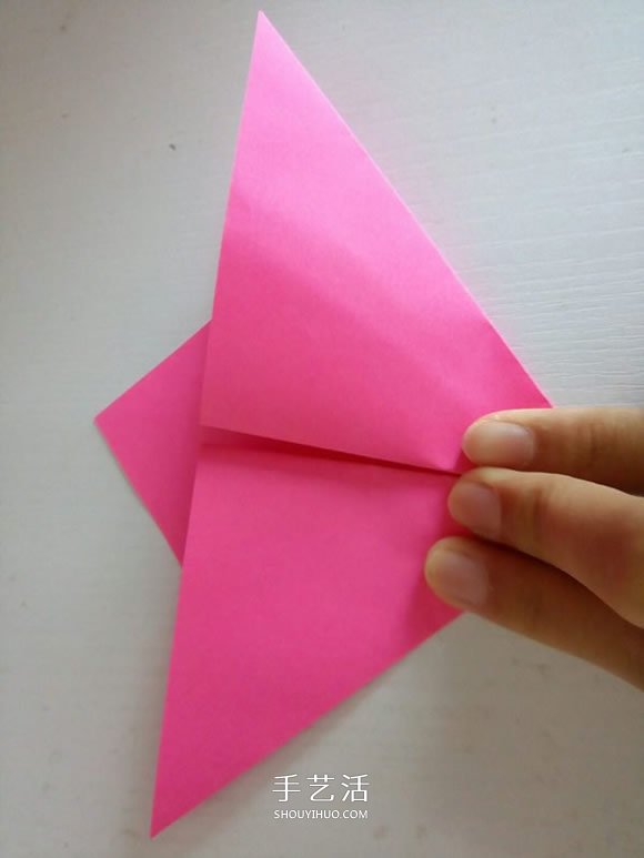 简单又漂亮五瓣纸花的折法步骤图解(图5) 简单又漂亮五瓣纸花的折法步骤图解(图5)