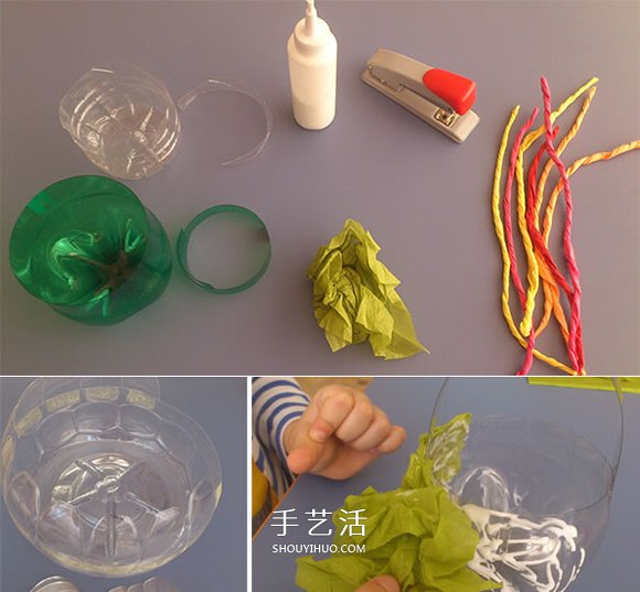简单手工小花篮的做法 怎样用塑料瓶制作花篮(图2) 简单手工小花篮的做法 怎样用塑料瓶制作花篮(图2)
