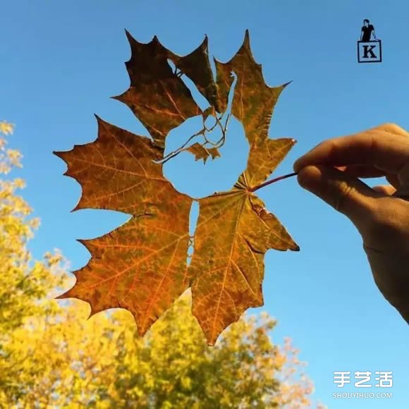 叶子切割画作品图片 精美手工叶切画图片欣赏(图6) 叶子切割画作品图片 精美手工叶切画图片欣赏(图6)