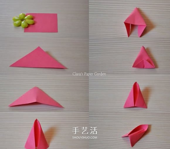 简单又很漂亮的纸花 手工八瓣花的折纸图解 - 诺云双维造物网