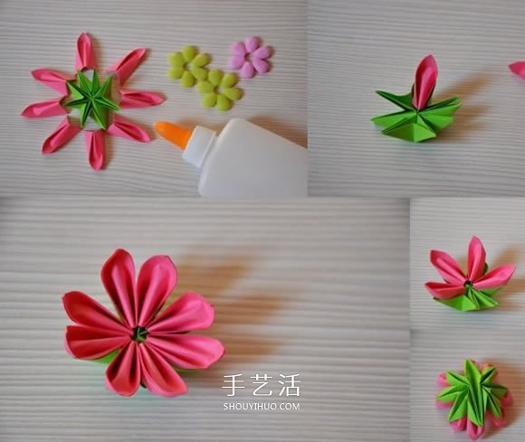 简单又很漂亮的纸花 手工八瓣花的折纸图解(图4) 简单又很漂亮的纸花 手工八瓣花的折纸图解(图4)