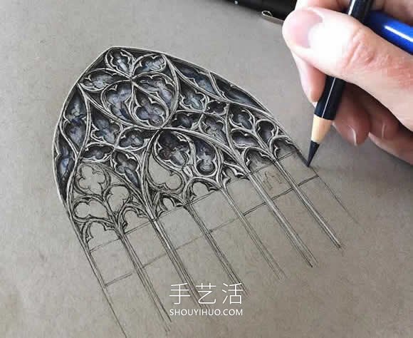 错综复杂的建筑图纸!捕捉哥特式建筑之美(图4) 错综复杂的建筑图纸!捕捉哥特式建筑之美(图4)