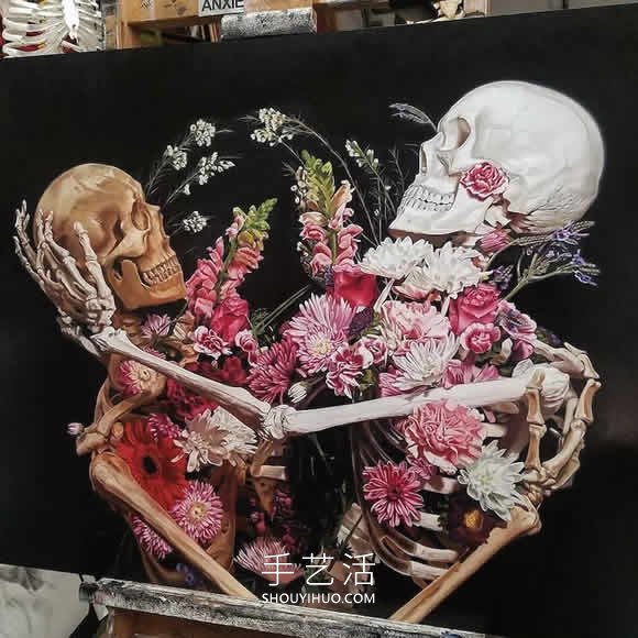充满活力的彩色人体骨骼画作品欣赏 - 诺云双维造物网