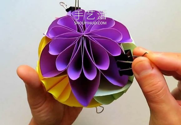 简单星花球的折纸制作方法图解教程(图11) 简单星花球的折纸制作方法图解教程(图11)