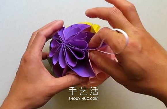 简单星花球的折纸制作方法图解教程(图13) 简单星花球的折纸制作方法图解教程(图13)
