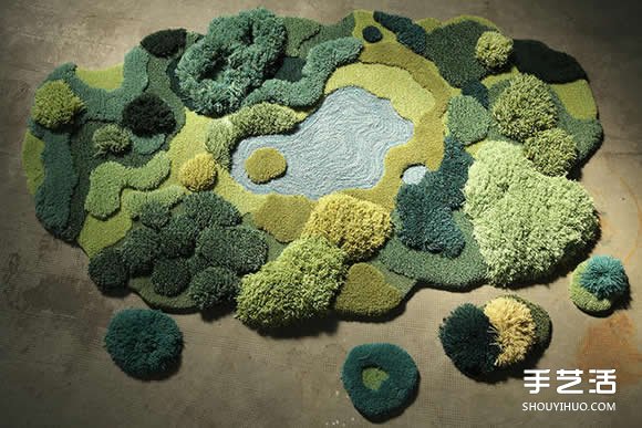 地毯废料手工编织出模拟大自然生态的羊毛毯(图3) 地毯废料手工编织出模拟大自然生态的羊毛毯(图3)