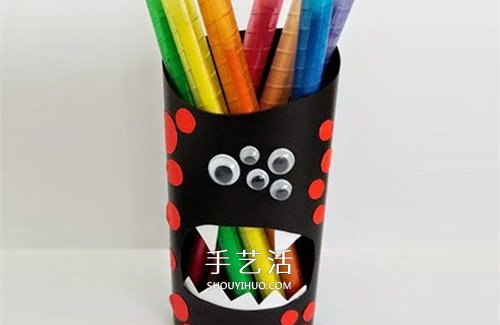 洗发水瓶/沐浴液瓶DIY 怪物风格卡通笔筒制作 - 诺云双维造物网