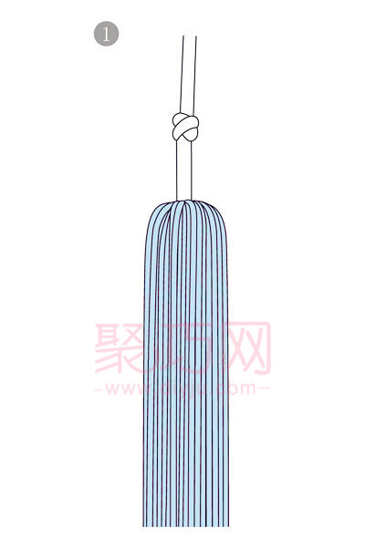 中国结流苏制作之纽扣穗编法图解(图2) 中国结流苏制作之纽扣穗编法图解(图2)