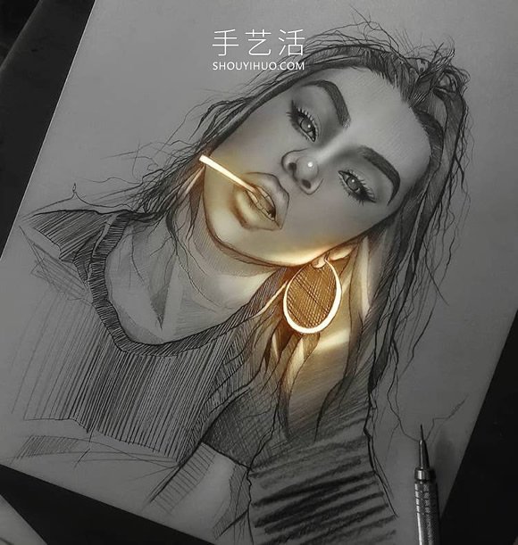 看起来像被荧光灯照亮的创意铅笔画DIY(图2) 看起来像被荧光灯照亮的创意铅笔画DIY(图2)