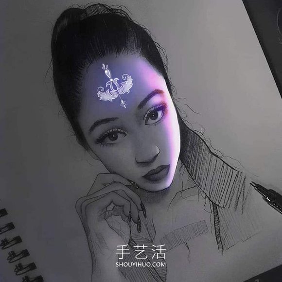 看起来像被荧光灯照亮的创意铅笔画DIY(图9) 看起来像被荧光灯照亮的创意铅笔画DIY(图9)