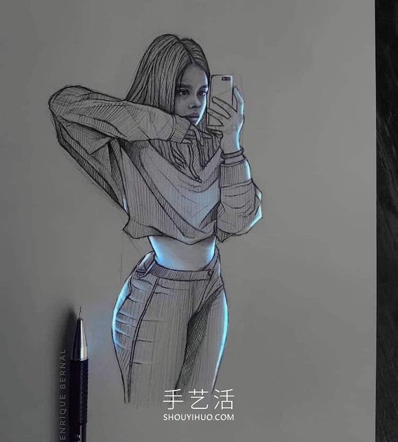 看起来像被荧光灯照亮的创意铅笔画DIY(图7) 看起来像被荧光灯照亮的创意铅笔画DIY(图7)