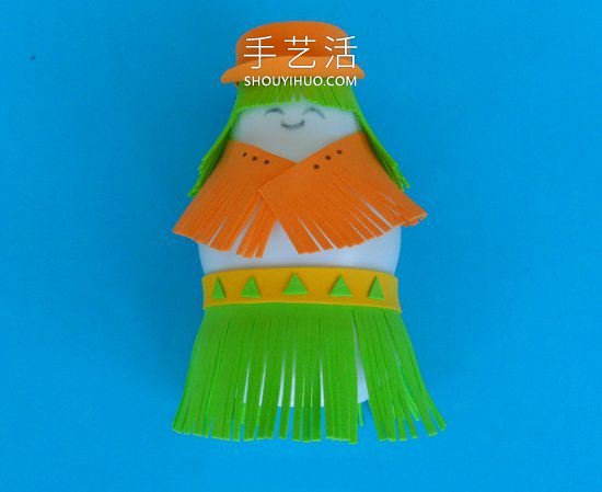 酸奶瓶手工制作女郎人偶的做法教程(图1)