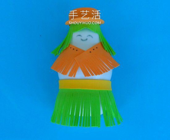 酸奶瓶手工制作女郎人偶的做法教程(图8)