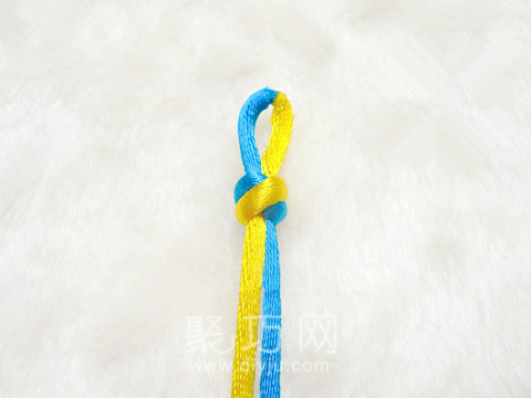 中国结复翼盘长结徒手编法图解(图3)