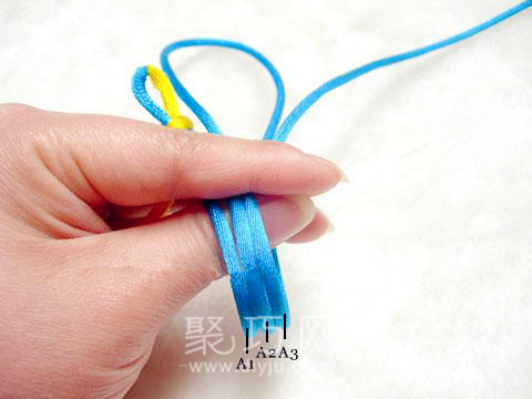 中国结复翼盘长结徒手编法图解(图4)