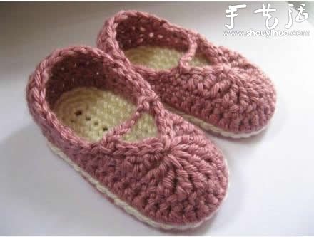 超萌的毛线编织鞋子(图3)