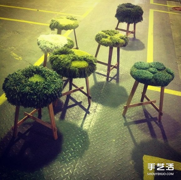 利用绿色毛线织成的自然系地毯 看起来超舒服(图6) 利用绿色毛线织成的自然系地毯 看起来超舒服(图6)
