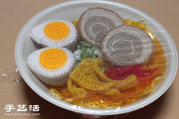 日本手工达人用毛线织出的一碗拉面！(图6)