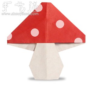 红色小蘑菇的折纸方法 - 诺云双维造物网