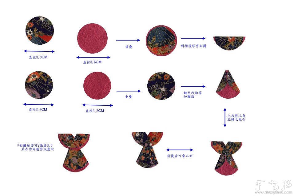 日本和服小纸人书签的折纸教程(图8)