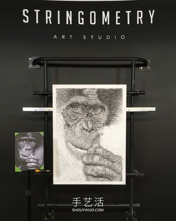 在数千个钉子周围缠绕绳子,DIY制作逼真肖像画(图7) 在数千个钉子周围缠绕绳子,DIY制作逼真肖像画(图7)