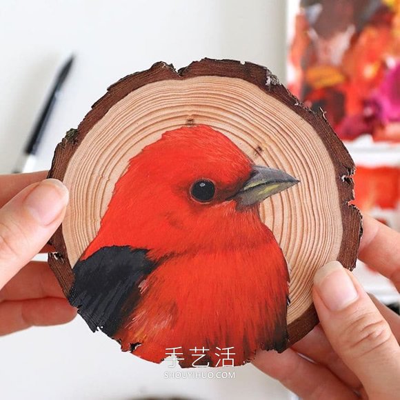 艺术家花了100天的时间在木片上绘画100种鸟类(图26) 艺术家花了100天的时间在木片上绘画100种鸟类(图26)